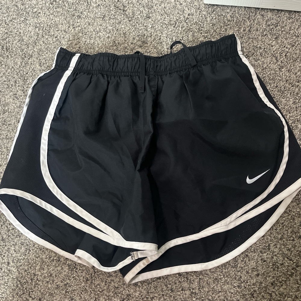 Nike Women's Black and White Athletic Shorts